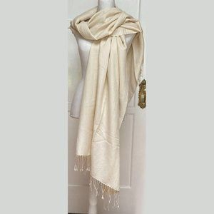 B. Bindya Accessories  Luxurious off White Pashmina 70% Wool, 30% Silk